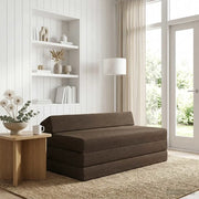 Divano Letto Pieghevole Tortora 120 x 60 x 49 cm Tessuto