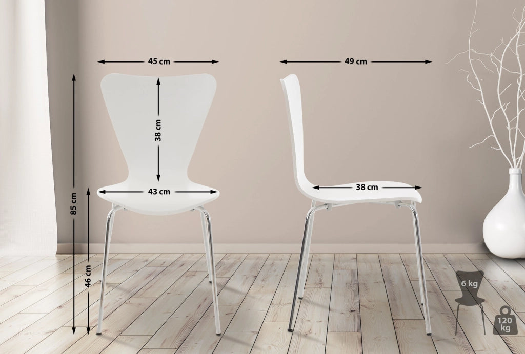 Set 2 Sedie Impilabili Calisto bianco