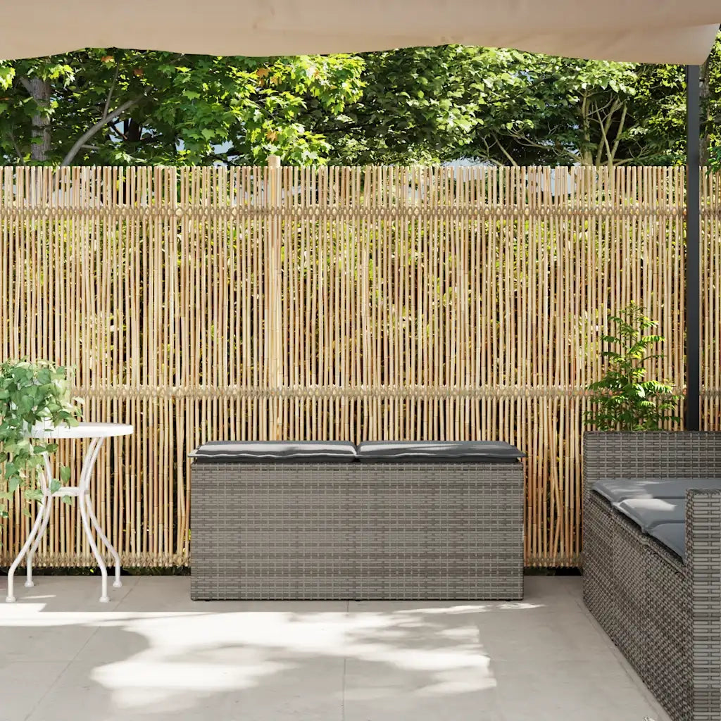 Panca da Giardino con Cuscino Grigio 110x40x44 cm in Polyrattan 4104147