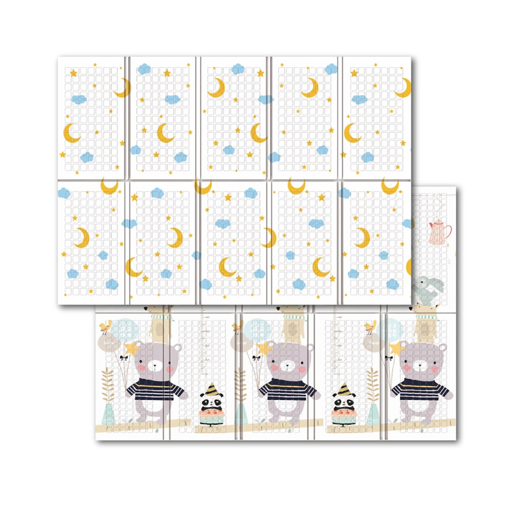 Tappeto Pieghevole per Bambini 200x150 cm Double Face Antiscivolo con Borsa Sky