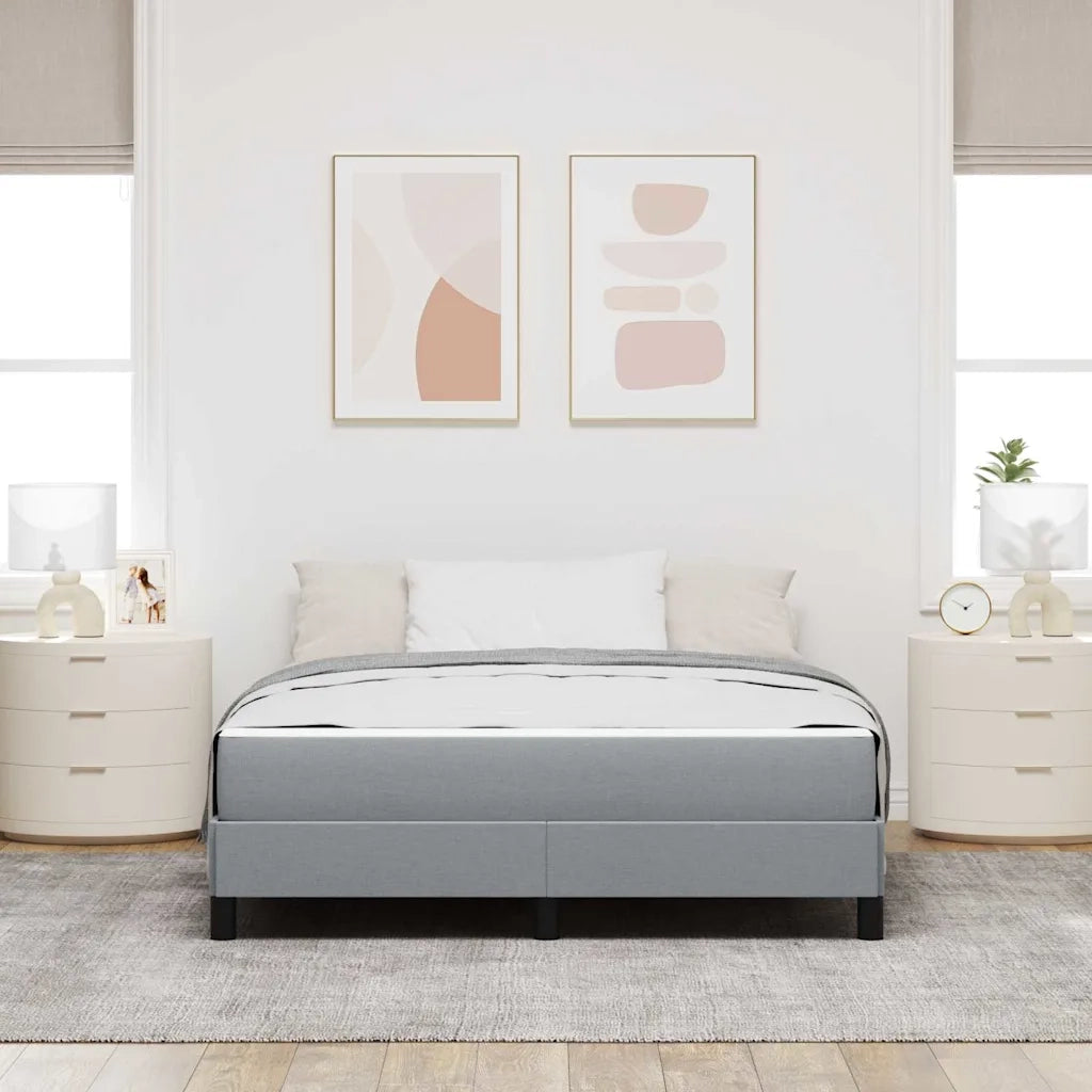 Letto a molle con materasso Grigio chiaro 140 x 200 cm Tessuto