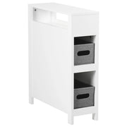 Mobiletto da bagno in MDF bianco 20 x 70 cm con cestini Bagno Portaoggetti