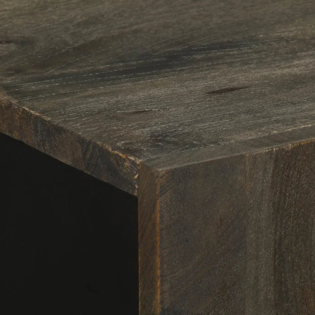 Credenze 3 pz Nere 60x33x75 cm in Legno Massello di Mango 3309999