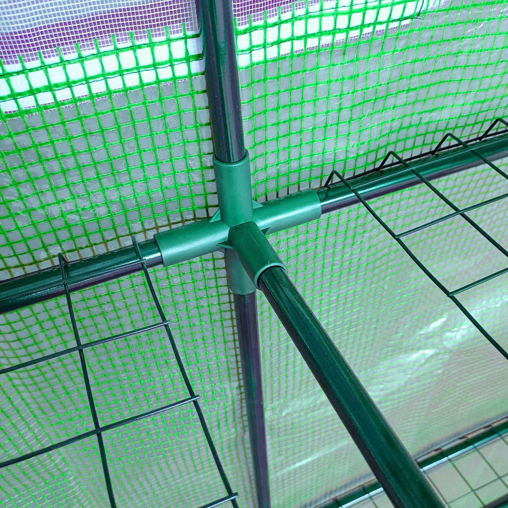 Serra da giardino con finestre a rete e porte arrotolabili ¨C zephmum ¨C Verde, 200x100x215 cm