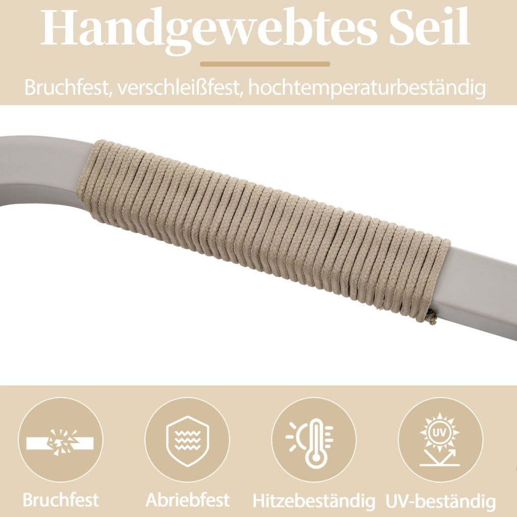 Set di mobili da giardino posizione angolo pu¨° ospitare fino a 6 persone braccioli e schienali intrecciati tubi in acciaio zincato inclusi divano angolare e tavolino da caff¨¨ colore: beige