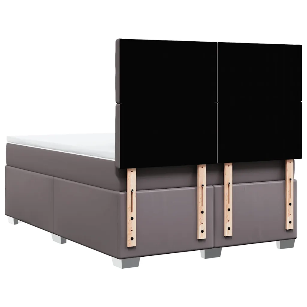 vidaXL Giroletto a Molle con Materasso Grigio 140x190 cm in Similpelle