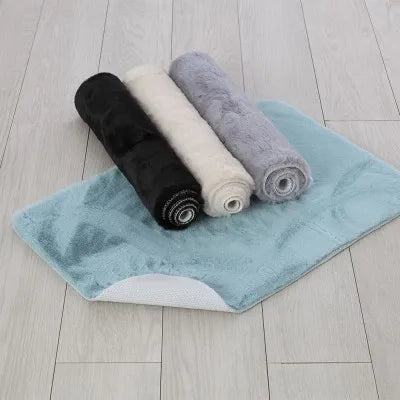 Tappetino bagno grigio 40x60 cm in poliestere antiscivolo