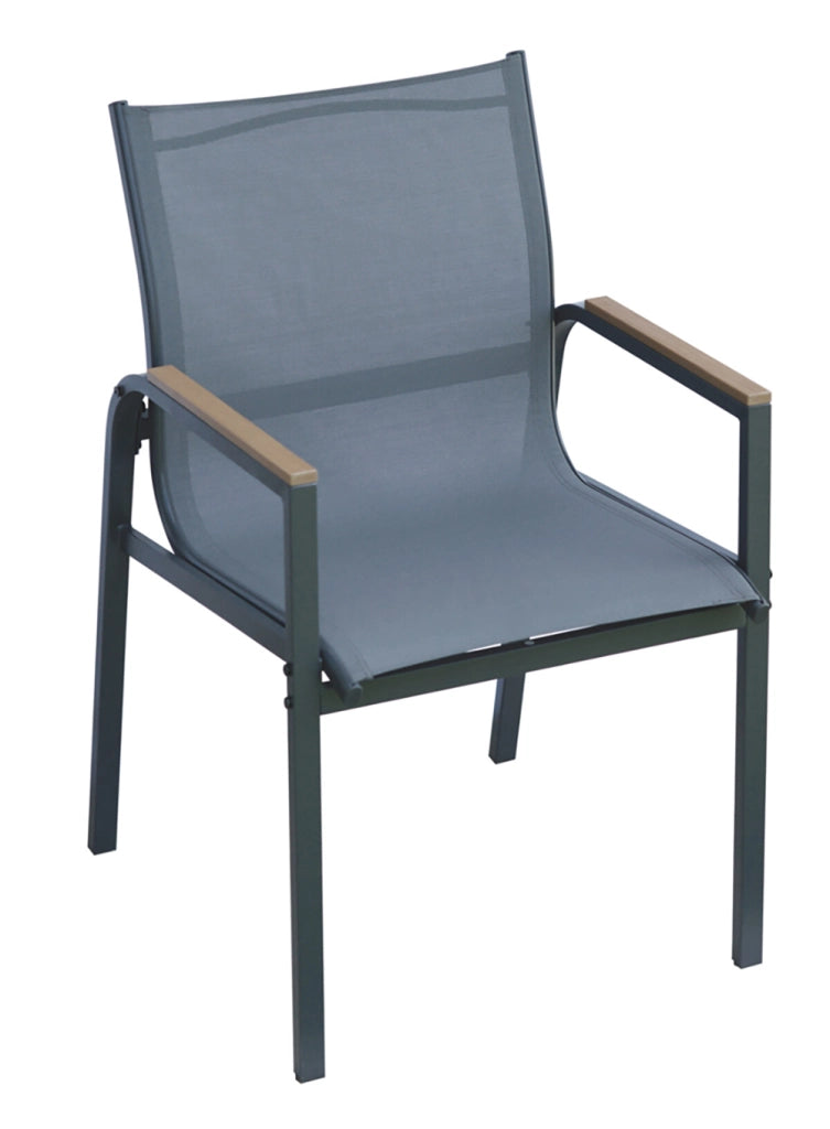 Cheonda - Dining set Tarquinia 4 sedie in ferro Greenwood Colore: Antracite, Materiale: Ferro