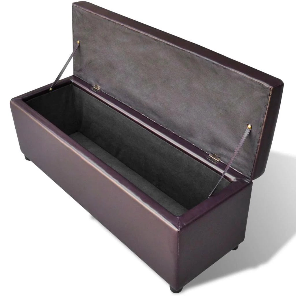 Panca/pouf/sgabello/mobile contenitore in legno marrone 3002030