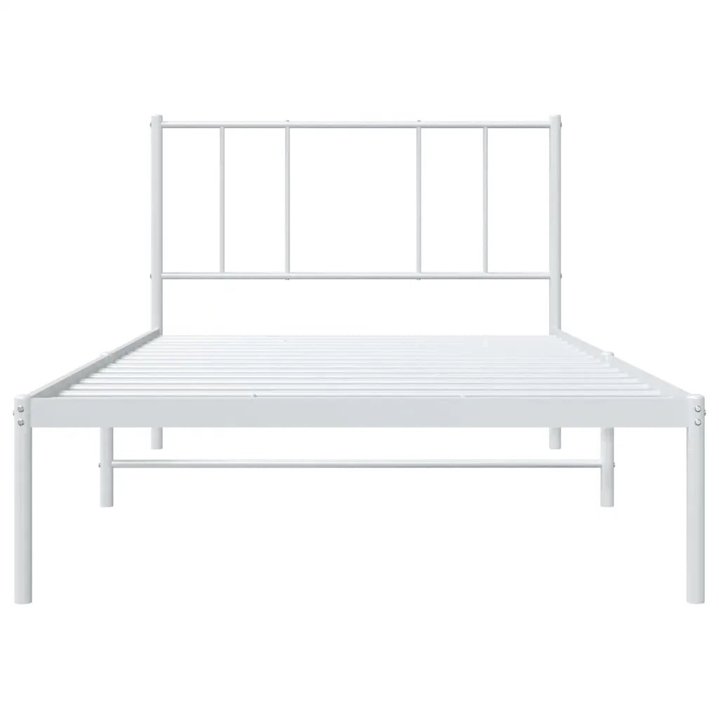 Giroletto con Testiera Metallo Bianco 100x200 cm