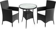 Casaria Set Mobili Balcone Tavolo e 2 Sedie in Polyrattan da Giardino Esterno Terrazza Outdoor