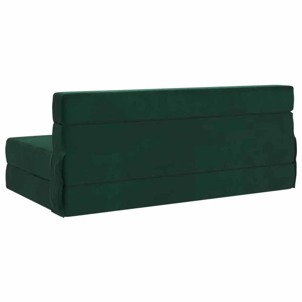 Divano letto | Sof¨¤ letto | Letto singolo Pieghevole Verde Scuro 152 x 86,5 x 60 cm Tessuto