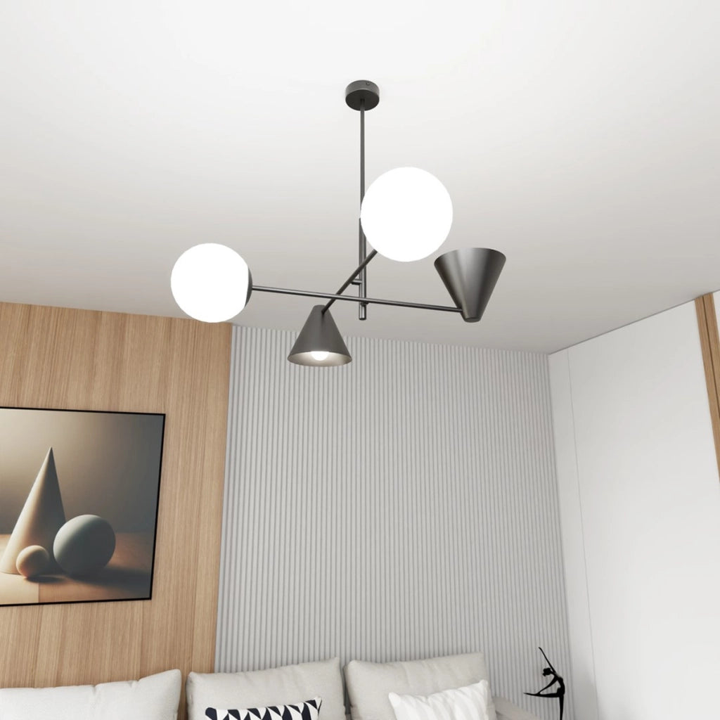 Lampada a sospensione HERMES in acciaio nero opaco