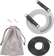 Tiro a resistenza per fitness 1 lbs - Tiro a resistenza con velocità di 9 mm stoffa cotone e 9 mm cavo PVC massiccio con biella a rulli girevoli - Adatto per uomini e donne - Esercizio aerobico - Grigio