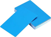 50 Visitecarte in Metallo Bianco Blu - Supporti in Alluminio per Gravure