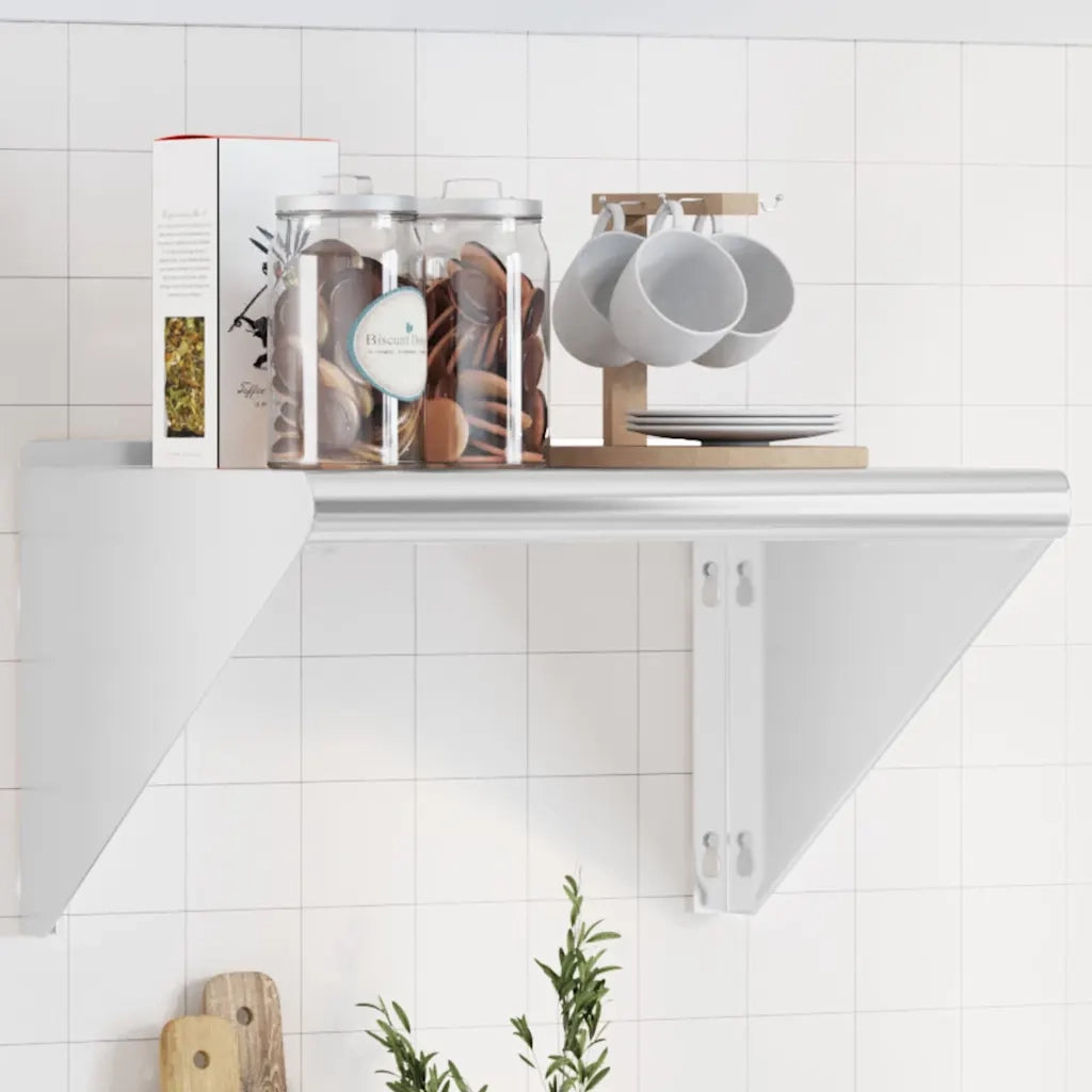 vidaXL Mensola a Muro 50x45x31 cm Argento in Acciaio Inossidabile