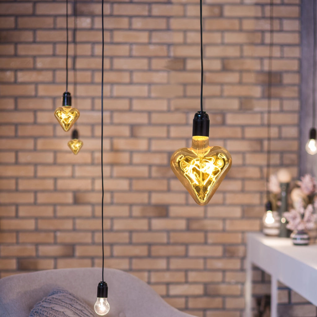 Lampadina LED Filament Cuore E27 2000K Ambra Polux