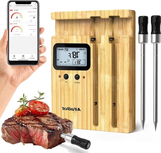Termometro di carne Termometro di carne intelligente - 2 sonde - Bluetooth - Forno a microonde grill