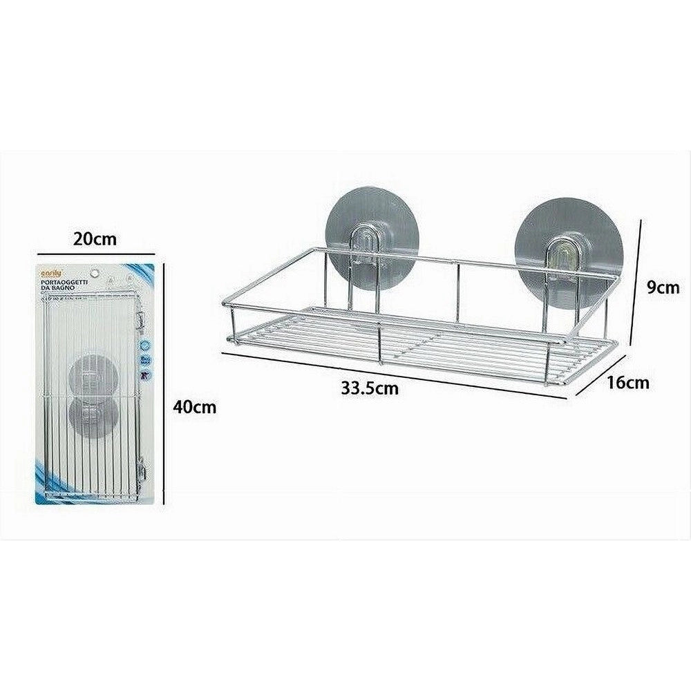 Trade Shop - Mensola Rettangolare Portaoggetti Accessorio Bagno Montaggio Con Biadesivo 79844 -