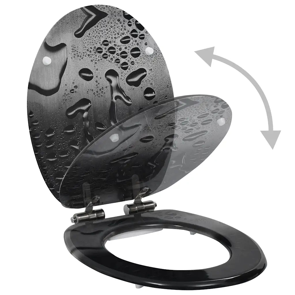 Copriwater 2 pz con Chiusura Ammortizzata in MDF Design Gocce 277001