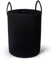 Asciugamani e indumenti con maniglione, contenitore per giocattoli a forma di asciugamani, cesta per la biancheria, grande contenitore per la biancheria, contenitore per la stanza dei bambini (nero, D 38 x H 50 cm)