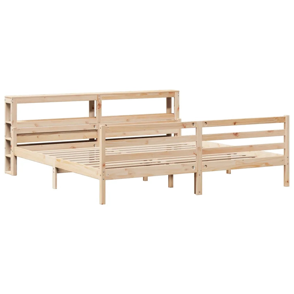 Giroletto con Testiera 200x200 cm in Legno Massello di Pino