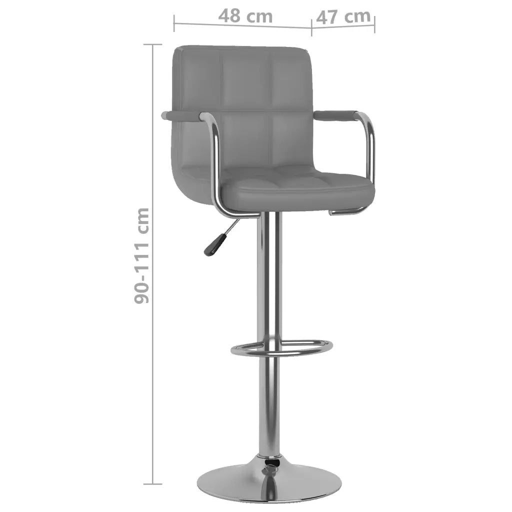 Sgabelli da Bar 2 pz Grigi in Similpelle  cod mxl 55786