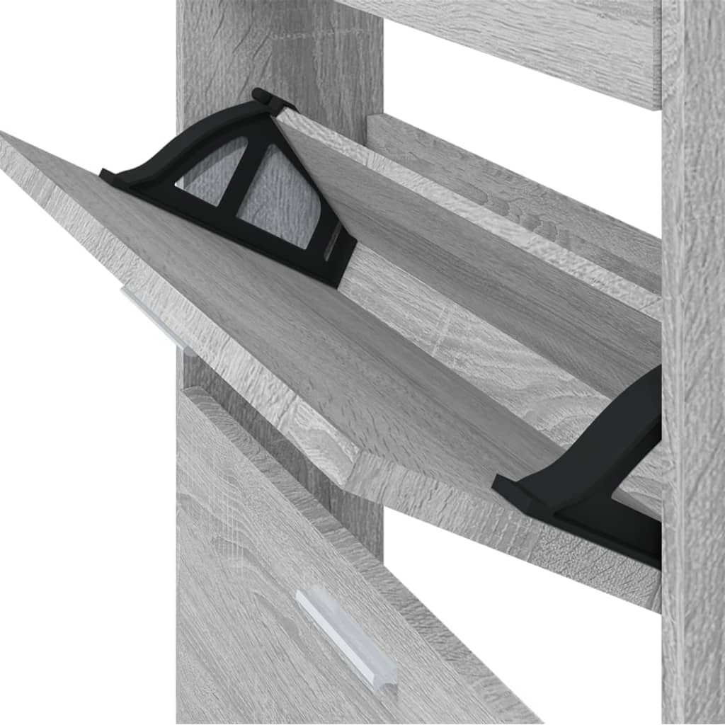 Scarpiera mobiletto portascarpe mobile per ingresso/corridoio/soggiorno legno Sonoma 59 x 17 x 108 cm grigio 02_0022070