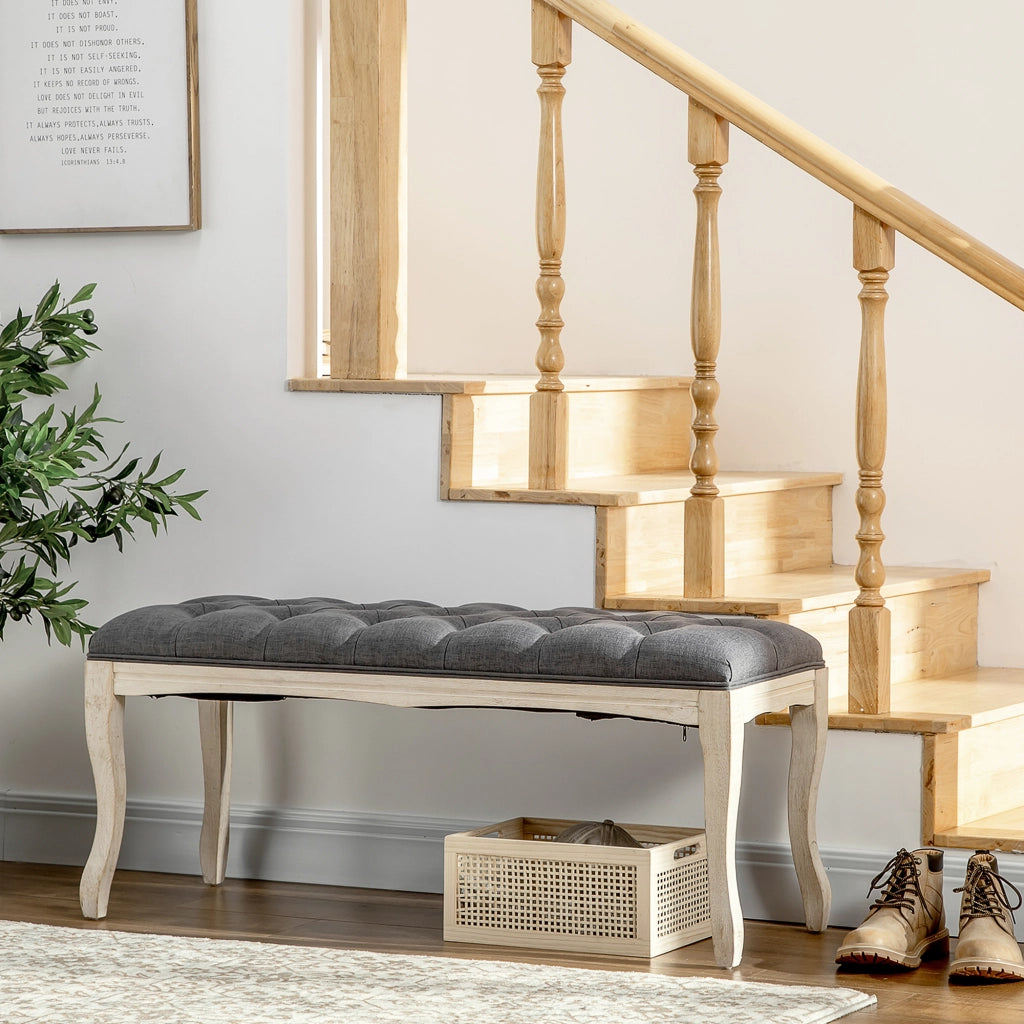 Panca imbottita con cuscini ¨C zephmum ¨C 110 cm grigio legno