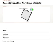Filtro per aspirapolvere H-E-P-A - raccoglitore di residui di unghie - setola per filtro - accessorio per manicure - 18 x 18 x 1,5 cm - riutilizzabile e lavabile - filtro per aspirapolvere