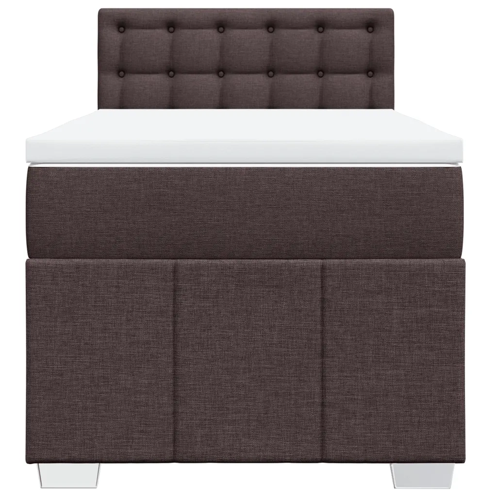 Giroletto a Molle con Materasso Marrone Scuro 100x200cm Tessuto