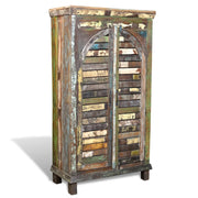 Libreria Multicolore in Legno Riciclato con 3 Scaffali e 2 Ante 240947