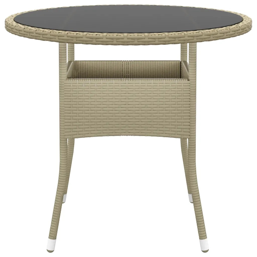 Set Mobili da Pranzo per Giardino 5 pz in Polyrattan Beige