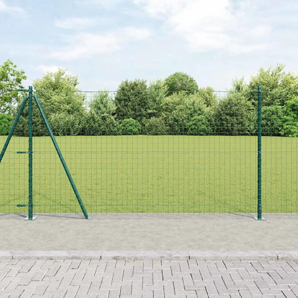 Palo della recinzione 7 pcs Verde Acciaio 42004292