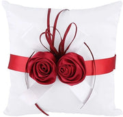 Ringkissen con Fiocco di Rosa - 20 x 20 x 9,5 cm - Polyester - Compatto