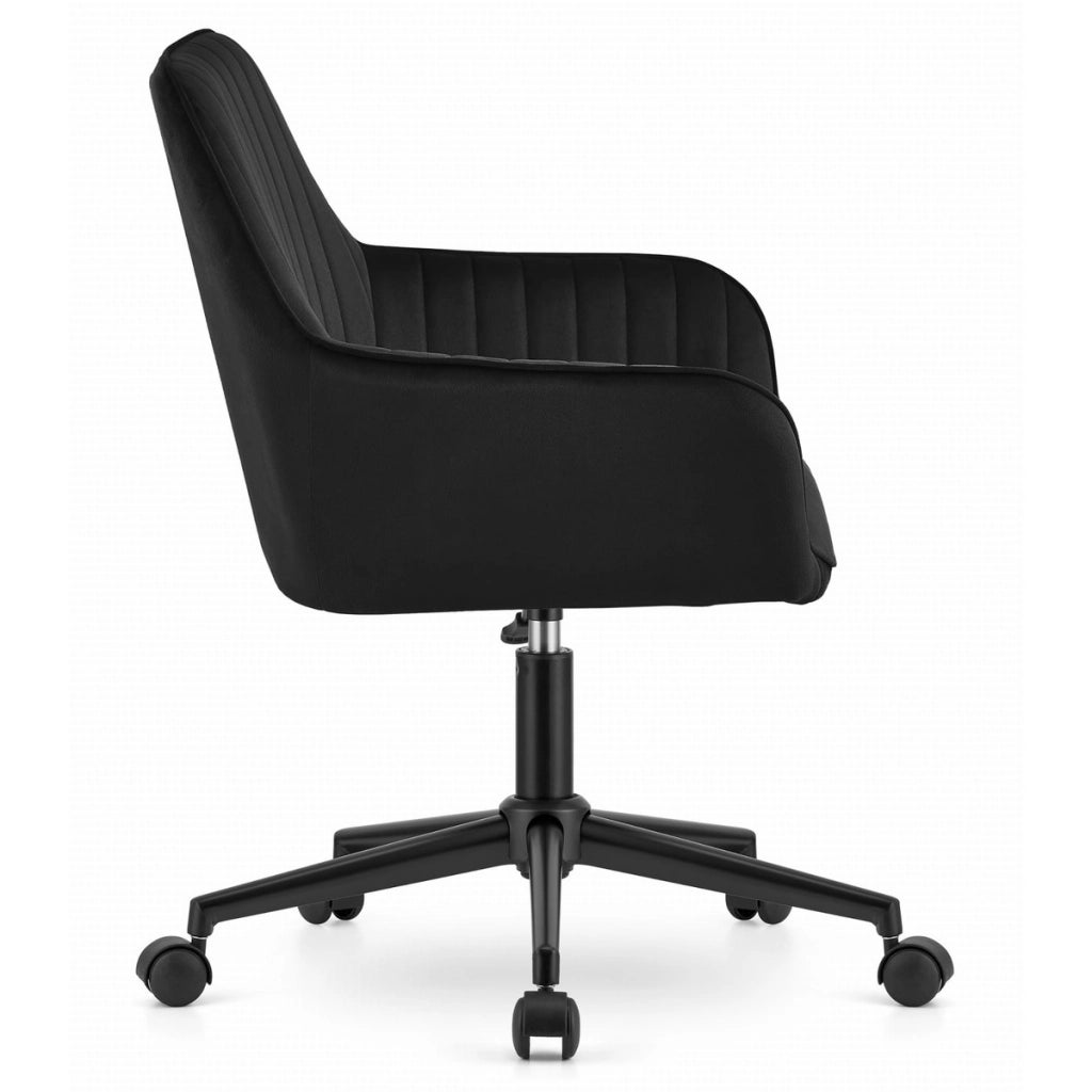 Poltrona da ufficio Roxy girevole in velluto nero
