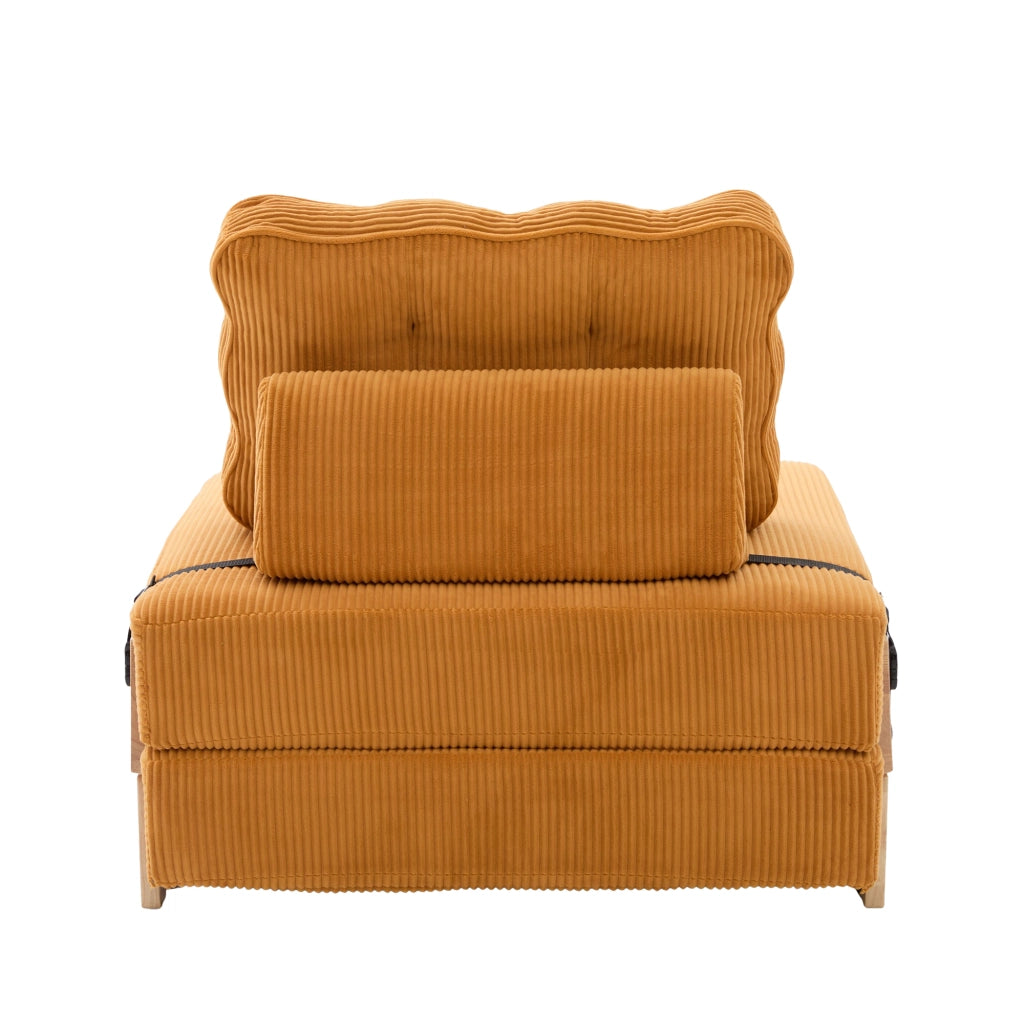 Divano letto singolo ¨C Minimal ¨C arancio corda gambe in legno