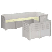 Divano 7 Posti da Giardino con Cuscini Aspetto Rattan PP Bianco 3444150