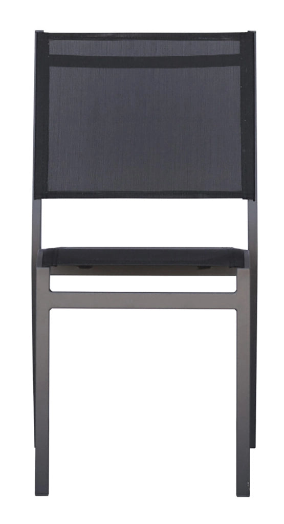 Sedia Pola in alluminio e textillene Greenwood Colore: Antracite e nero, Materiale: Alluminio