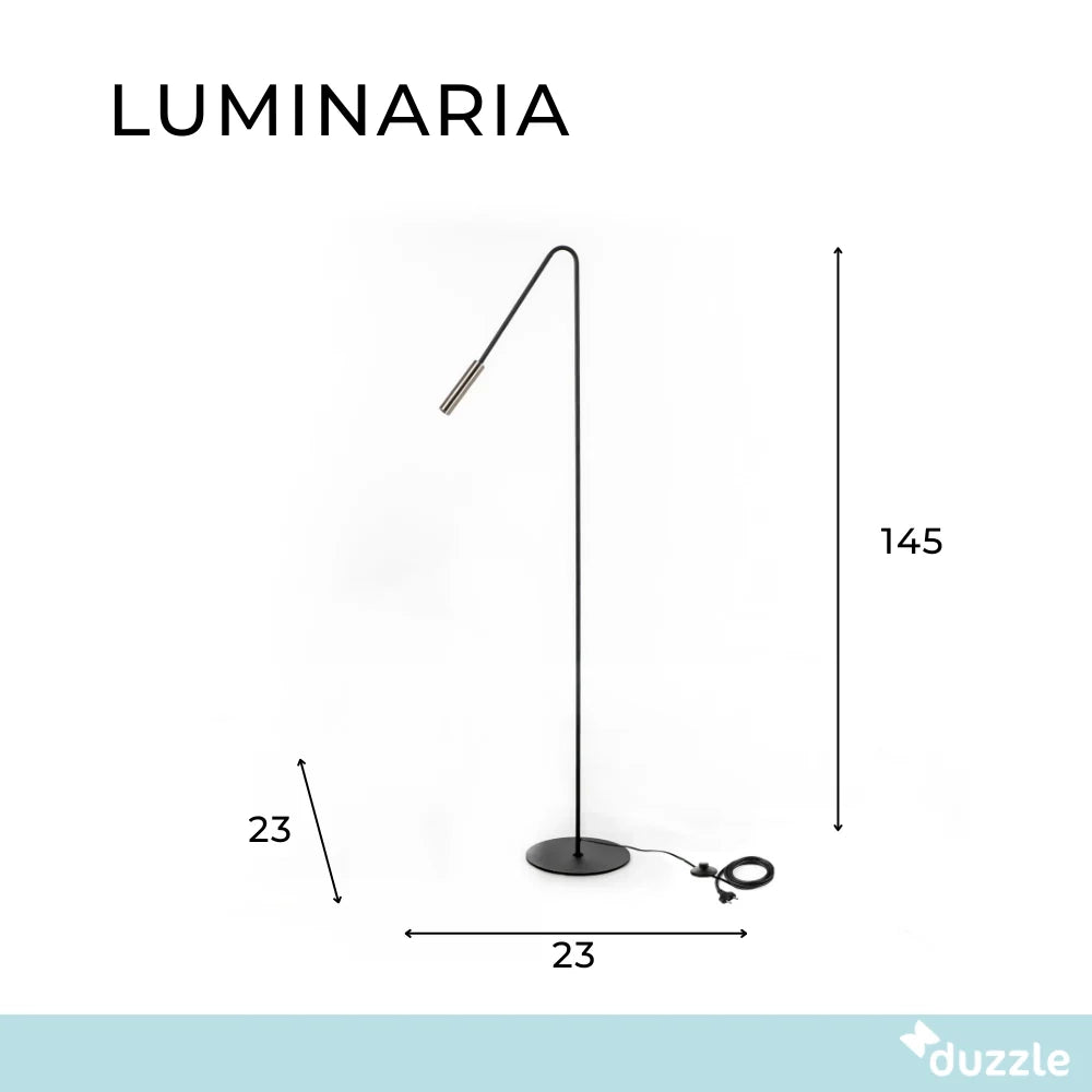 Lampada da terra LED Luminaria in metallo nero | Duzzle