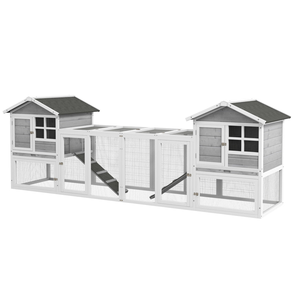 Gabbia per conigli ¨C zephmum ¨C Bianco Grigio 120x60x60