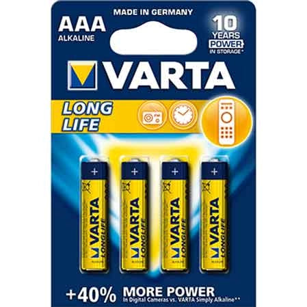 PILE 'LONGLIFE' MINISTILO Blister 4 Pezzi - 10 confezioni- VARTA