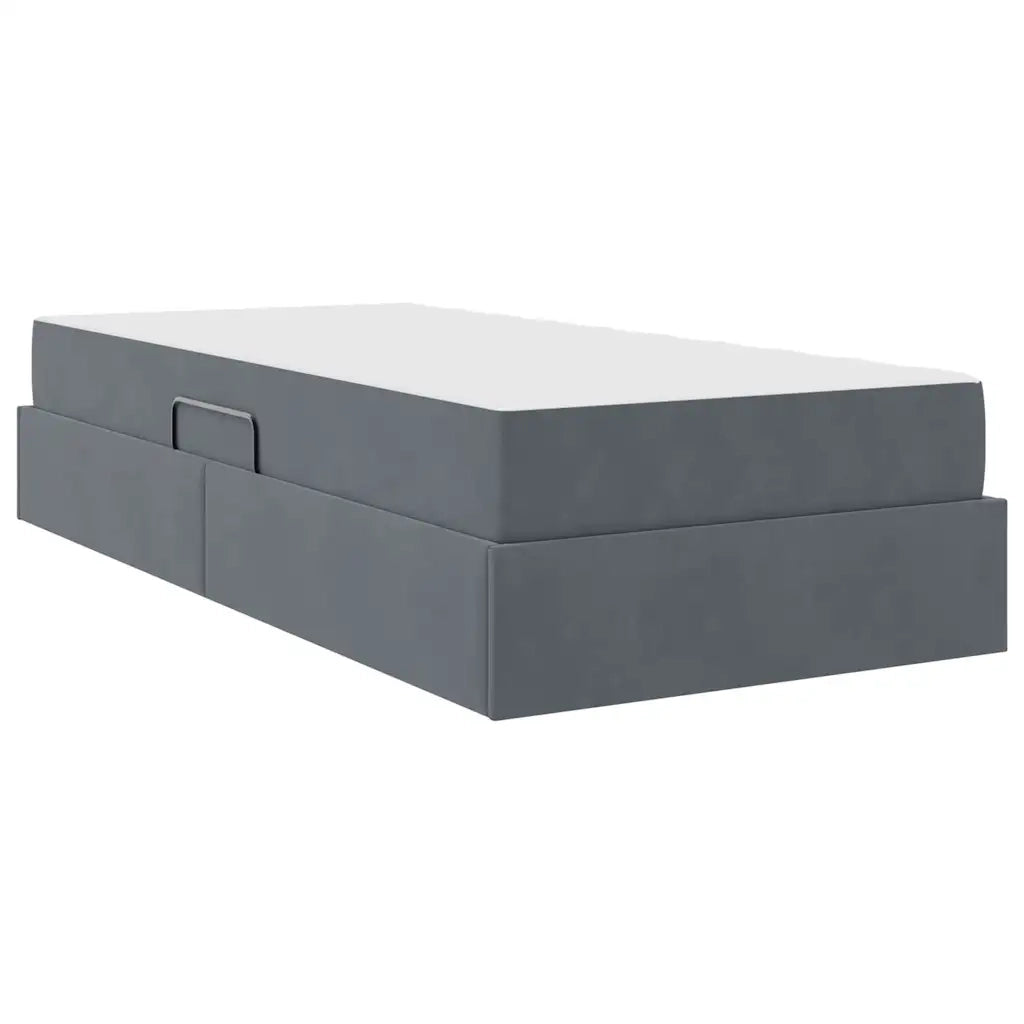 Letto con contenitore e materasso Grigio scuro 90 x 200 cm 3399695