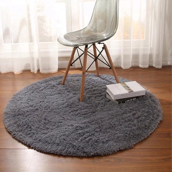 Tappeti per soggiorno, Tappeto morbido per camera da letto, Tappeti in tessuto lavabile, alta densità, Tappeti shaggy per camera dei bambini, Tappeto morbido per ufficio, Tappeto antiscivolo con tessuto morbido (Grigio, 90 cm/36 pollici)