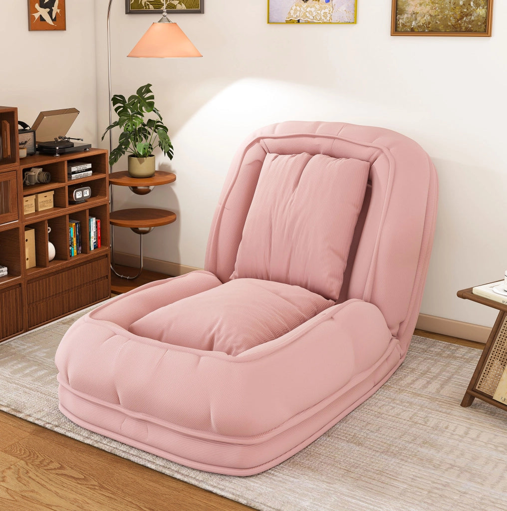 Sofa letto pieghevole ergonomico 80x22x87 cm in tessuto e metallo; rosa