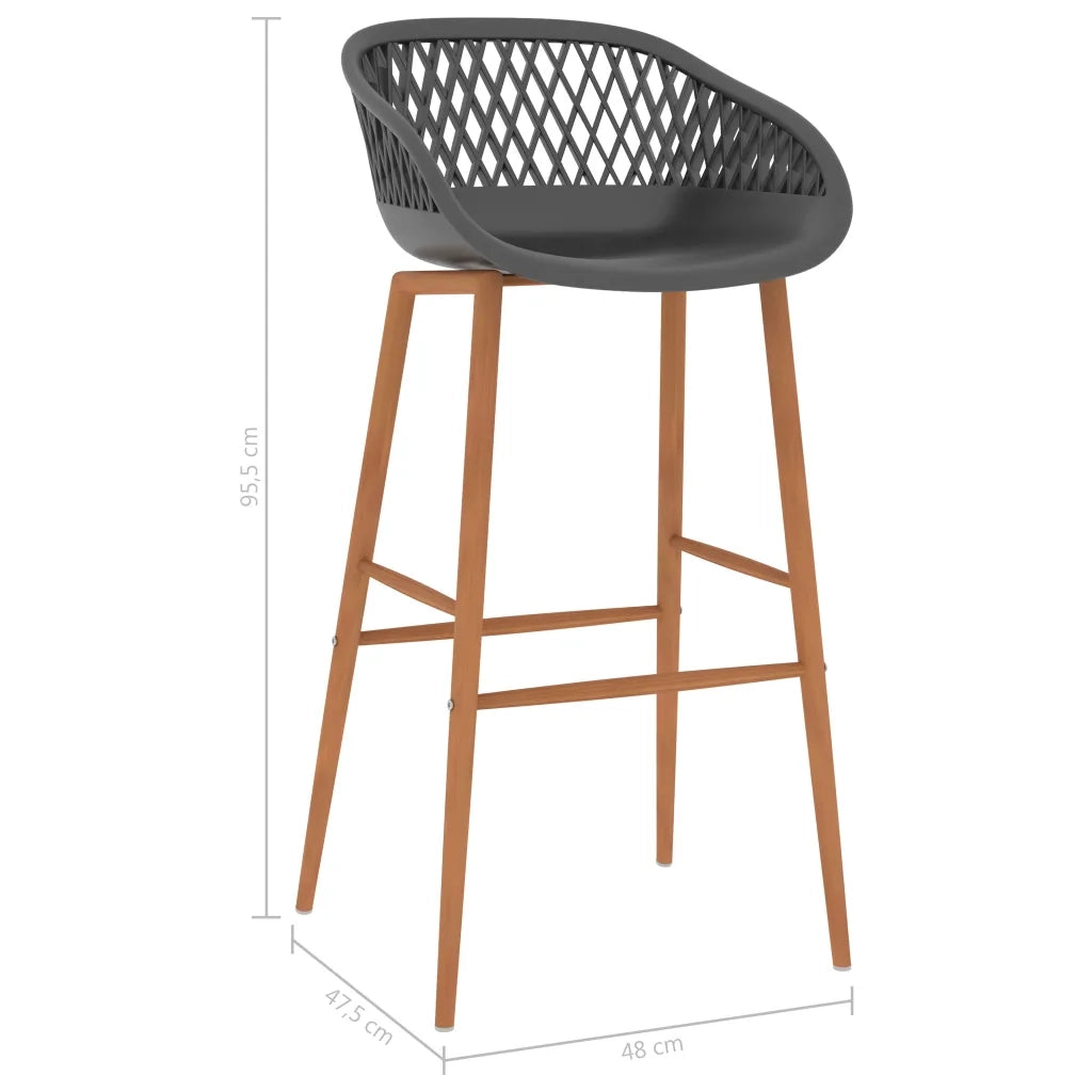 vidaXL Sedie da Bar 4 pz Grigie