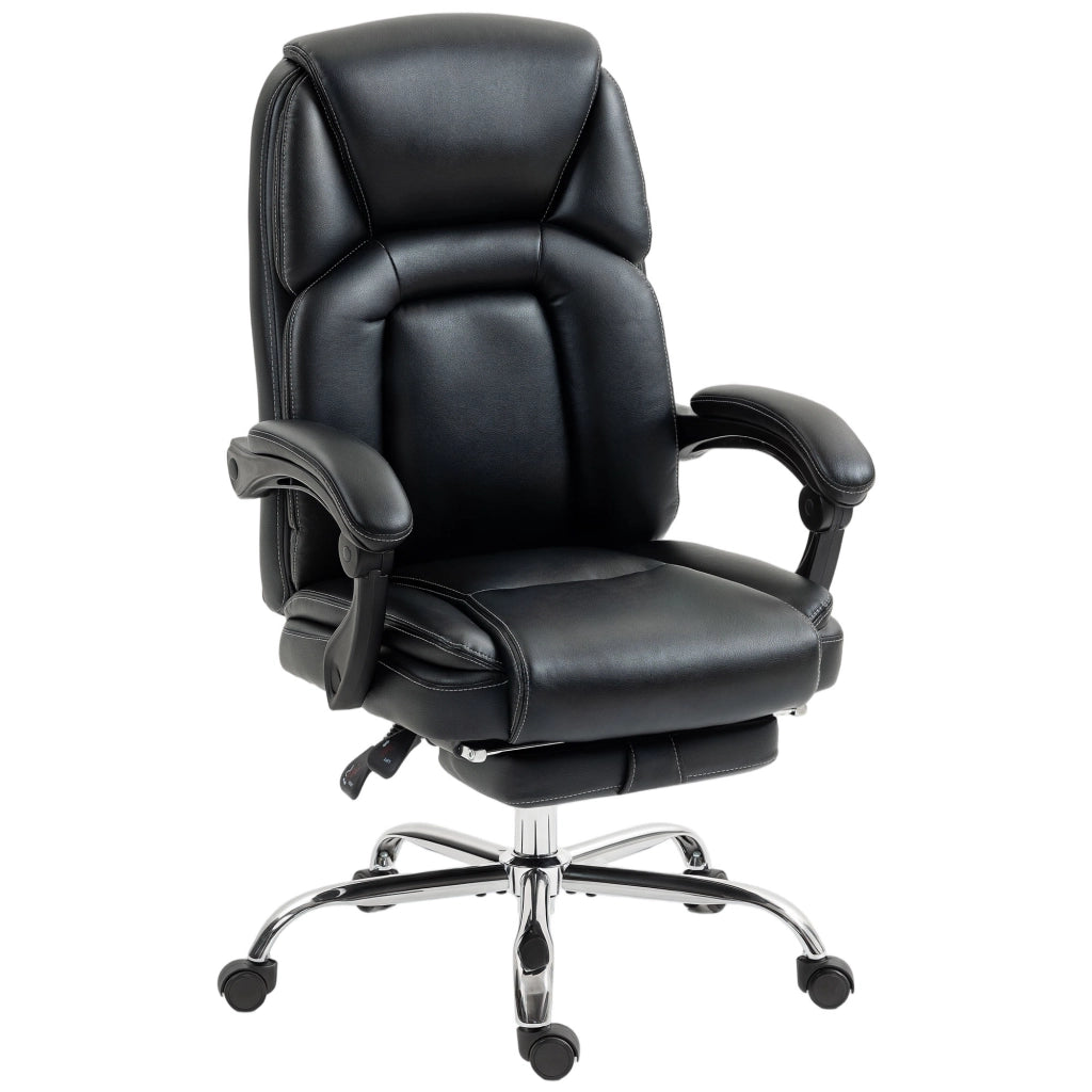 Sedia da Ufficio Reclinabile con Poggiapiedi ¨C Zephmum ¨C Pelle PU, Nero