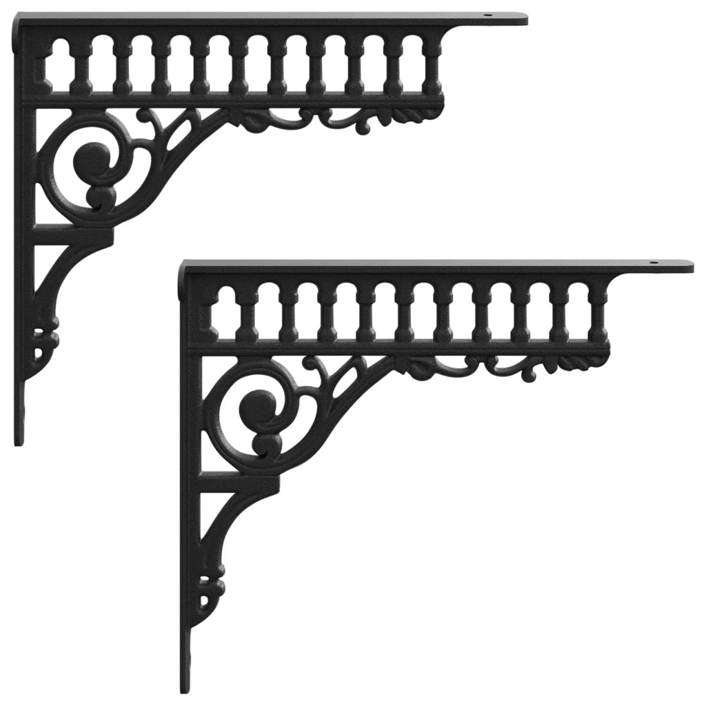 Supporti per mensole da parete 2 pz Nero 27.5 x 23 x 4 cm 42038803