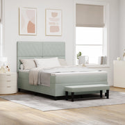 Letto a Molle con Materasso & Panchina Grigio Chiaro 160x200 cm Velluto