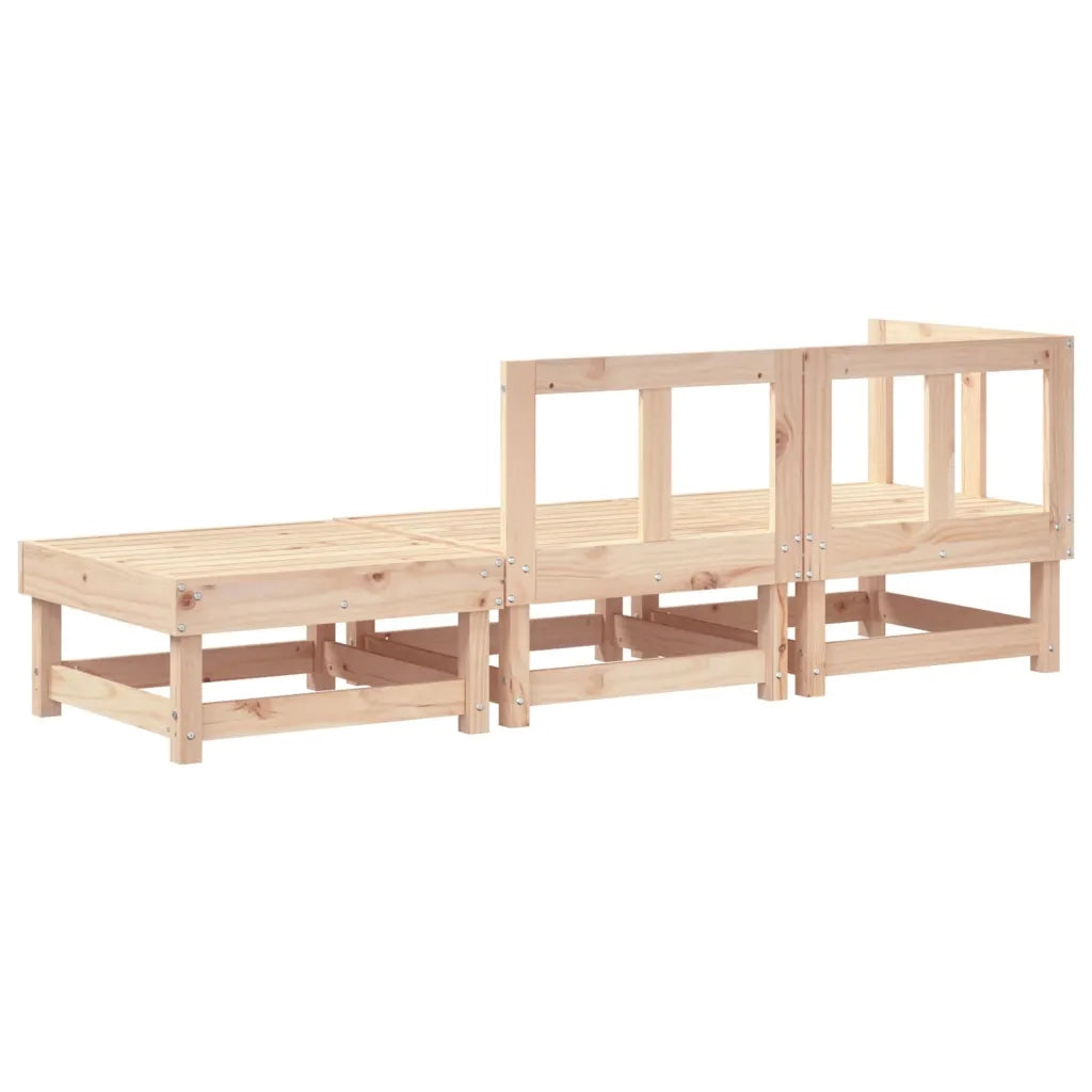 Set Salotto da Giardino 3 pz in Legno Massello di Pino